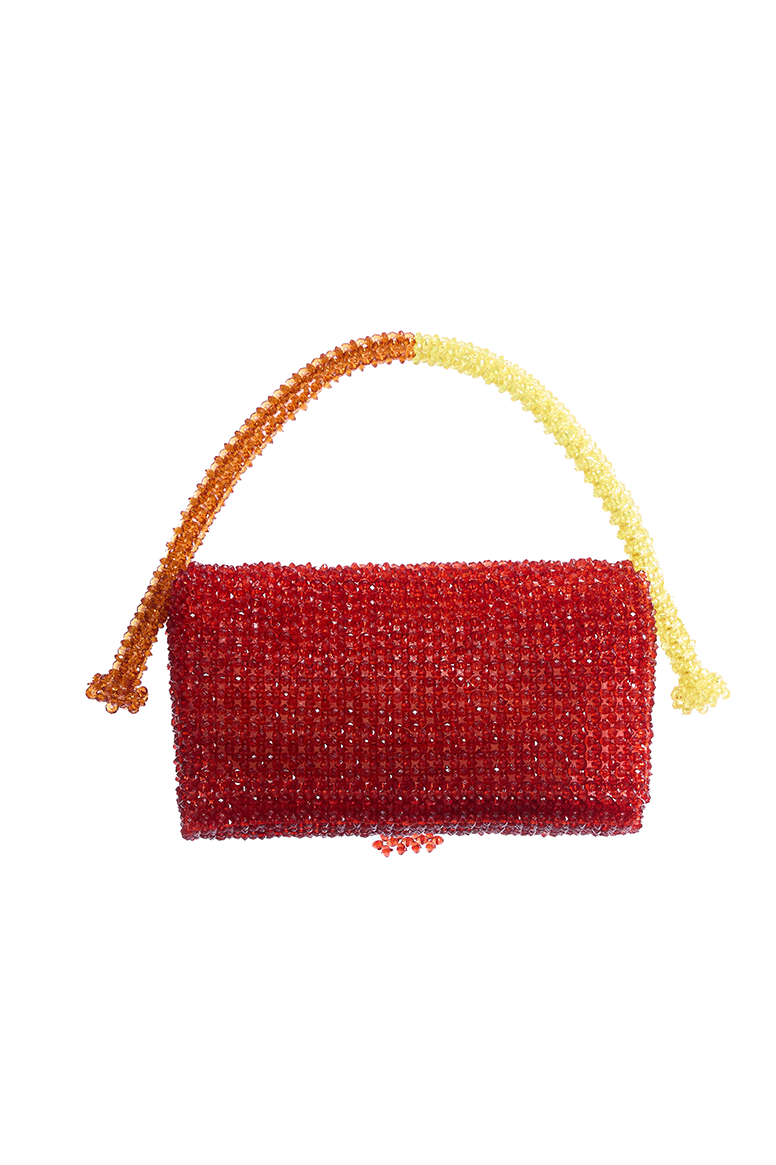 Lisa Folawiyo's beaded shoulder bag with two tone strap